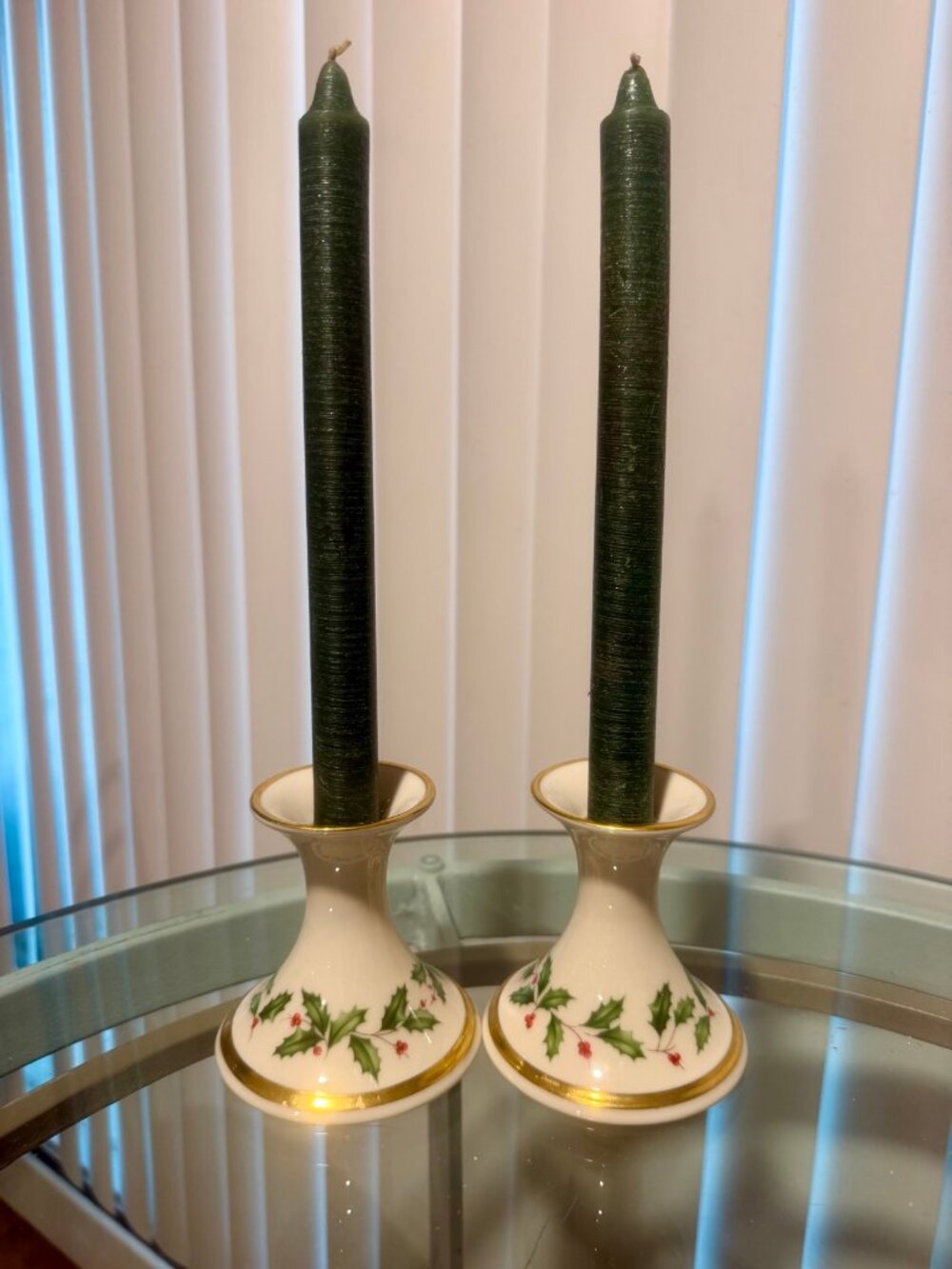 Lenox Holiday 5-Pc Set Vase Candlesticks Salt Pepper Holly Berry Gold Trim